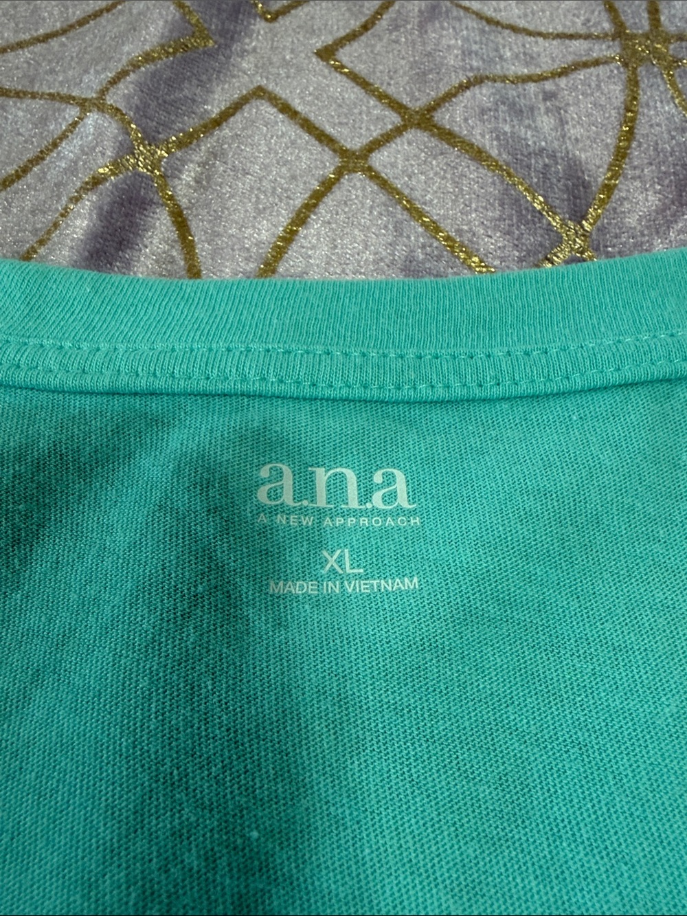 Women's V-Neck Short Sleeve Top - Teal - Picture 6 of 7